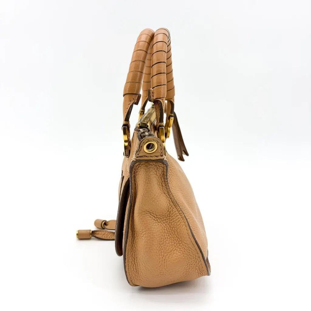 Chloé Marsi Mini Double Carry Bag Tanning Brown Leather Fair - Model View