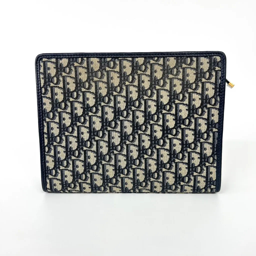Dior Oblique 30 Montaigne Case Navy Blue Jacquard Good - Inside View