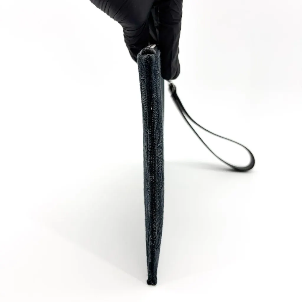 Dior Black Oblique Jacquard A5 Pouch Black Jacquard Very good - Model View