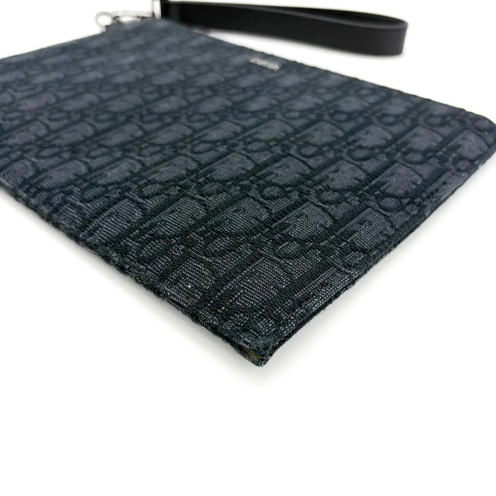 Dior Black Oblique Jacquard A5 Pouch Black Jacquard Very good - Box View