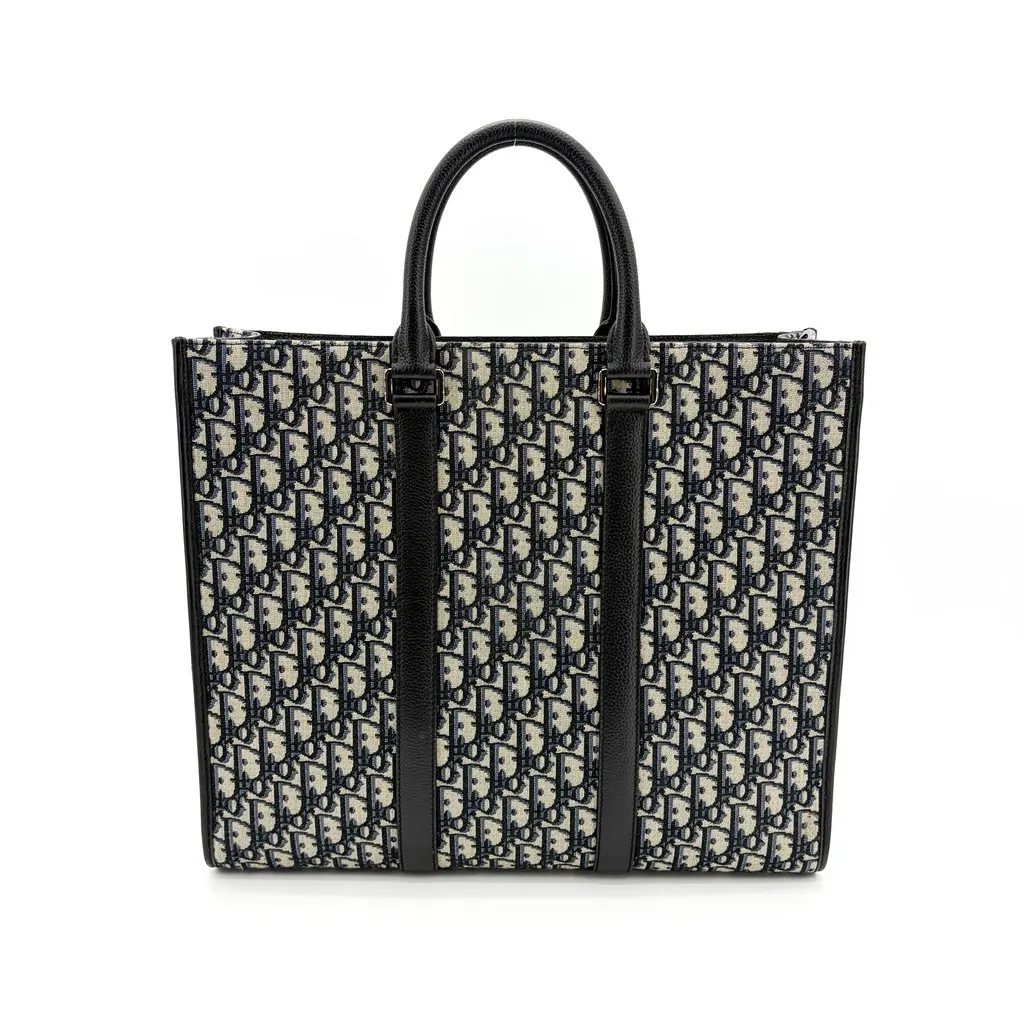 Dior Vertical Tote Bag Beige & Black Dior Oblique Jacquard Beige Canvas Very good - Inside View