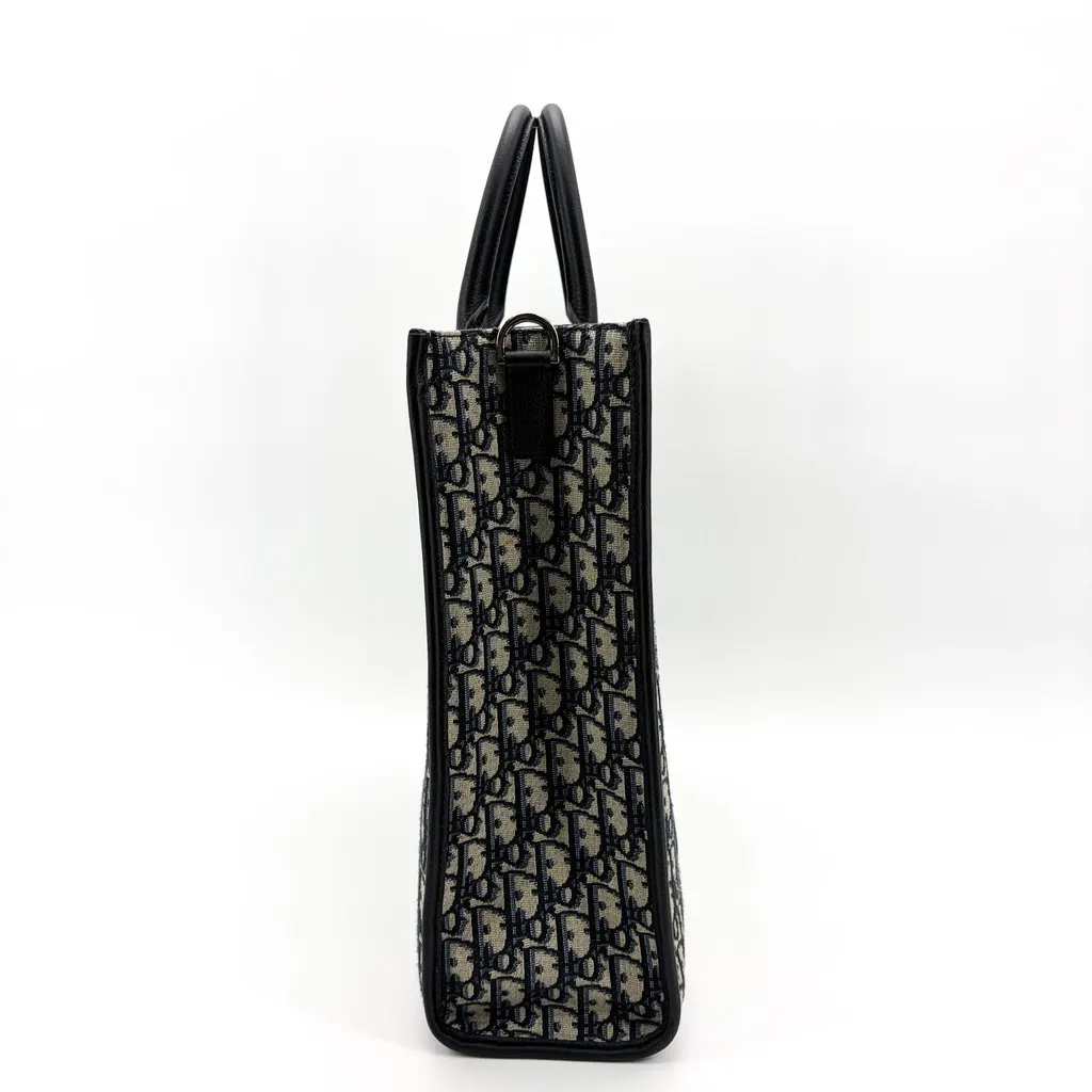 Dior Ringott Tote Bag Navy Oblique Jacquard Beige Jacquard Very good - Box View