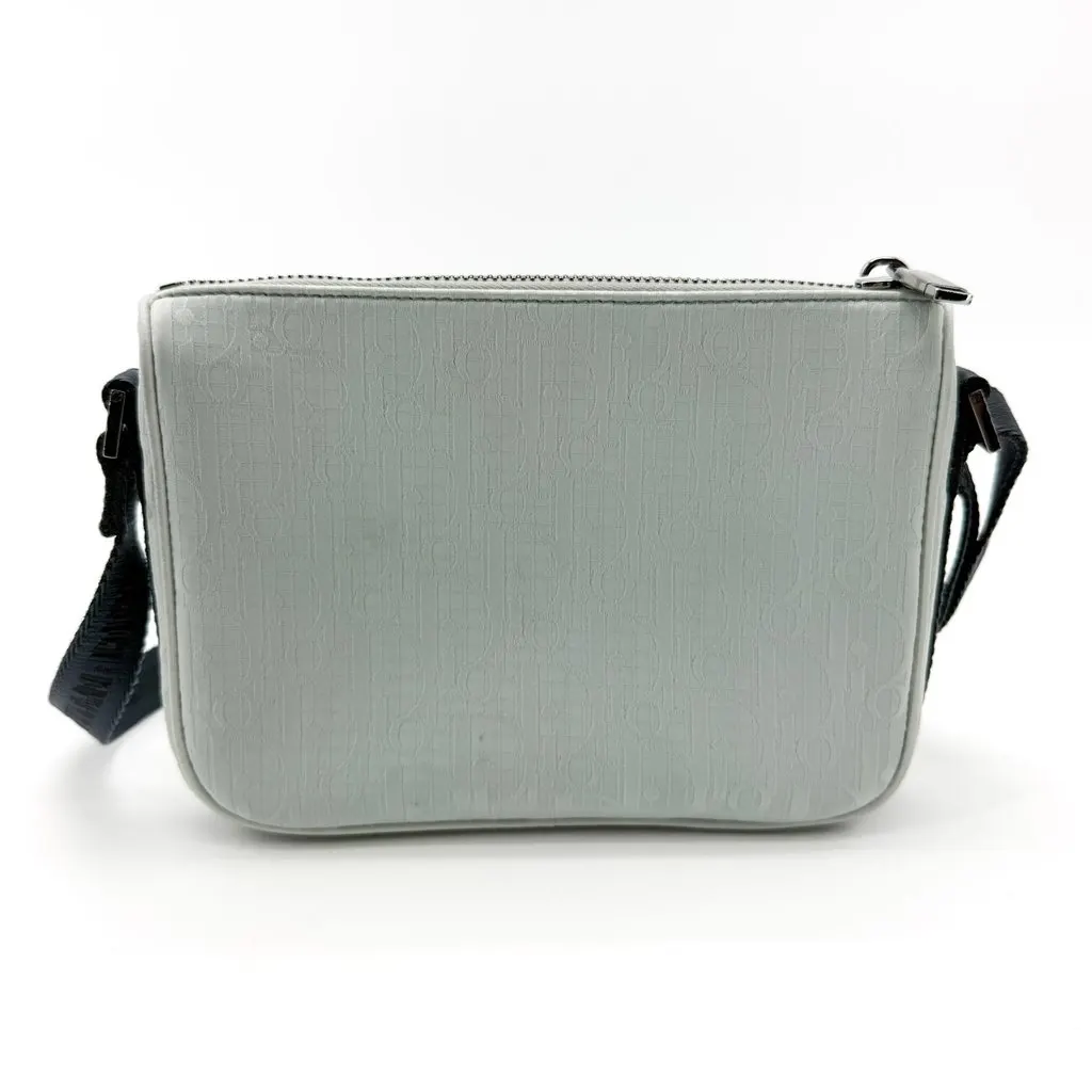 Dior Hit the Road Strap Pouch Grey CD Diamond Canvas Navy Canvas Good - Back View