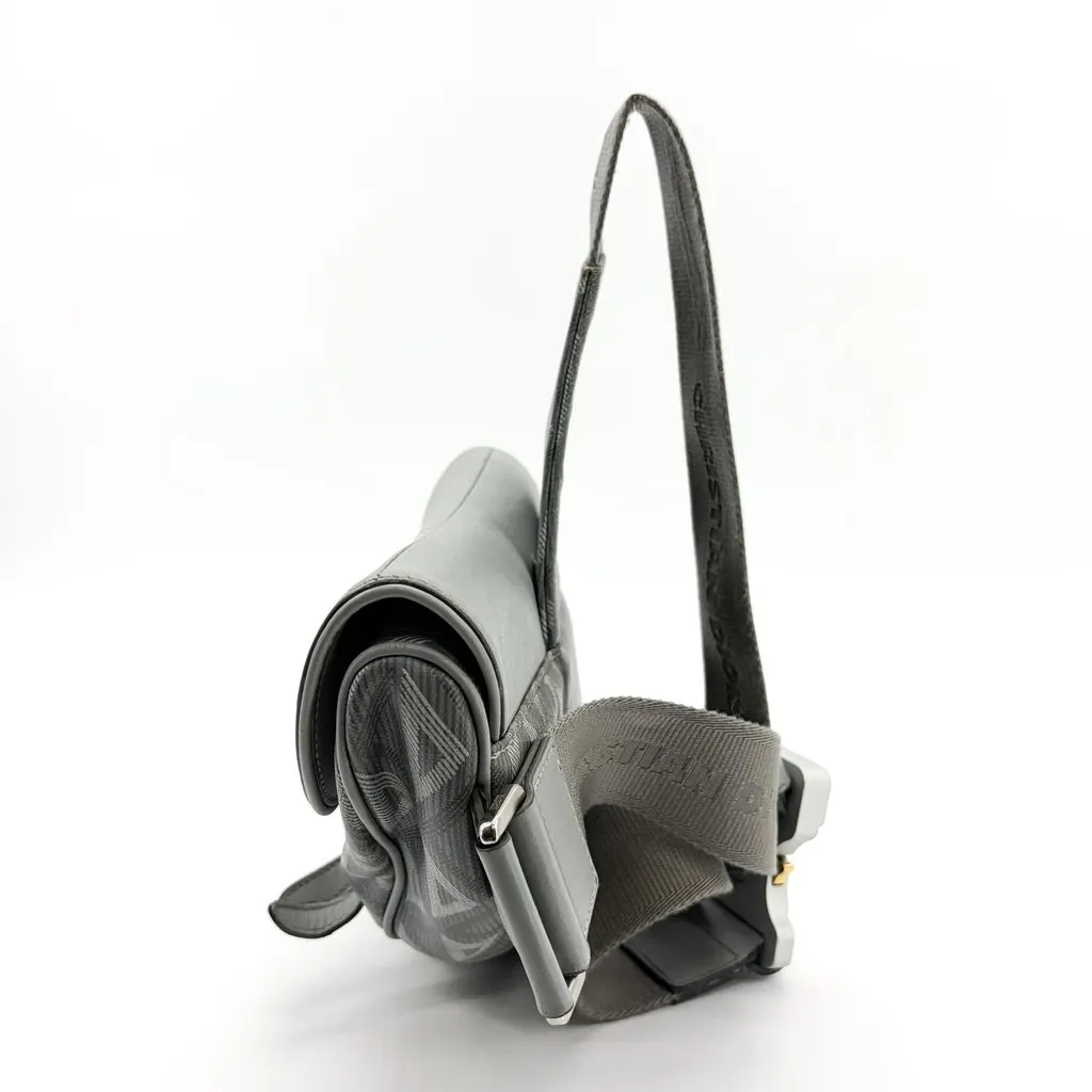 Dior Saddle Slingback Grey CD Diamond Canvas & Soft Calfskin MultiColor Canvas Fair - Inside View