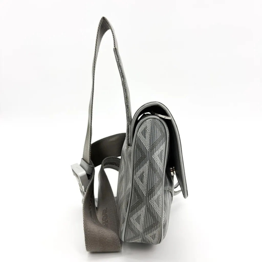 Dior Saddle Slingback Grey CD Diamond Canvas & Soft Calfskin MultiColor Canvas Fair - Model View