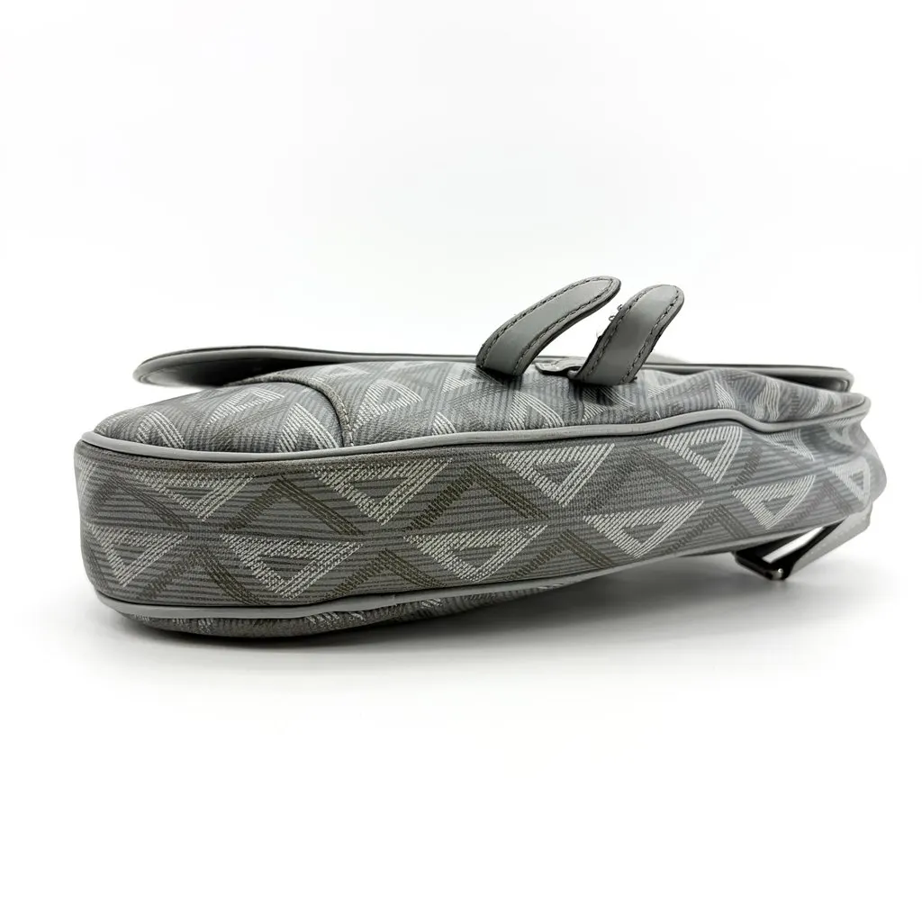 Dior Saddle Slingback Grey CD Diamond Canvas & Soft Calfskin MultiColor Canvas Fair - Box View