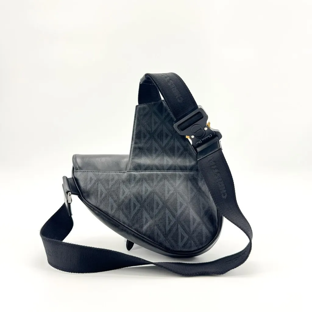 Dior Saddle Bag Black CD Diamond Canvas Black Canvas Very good - Inside View