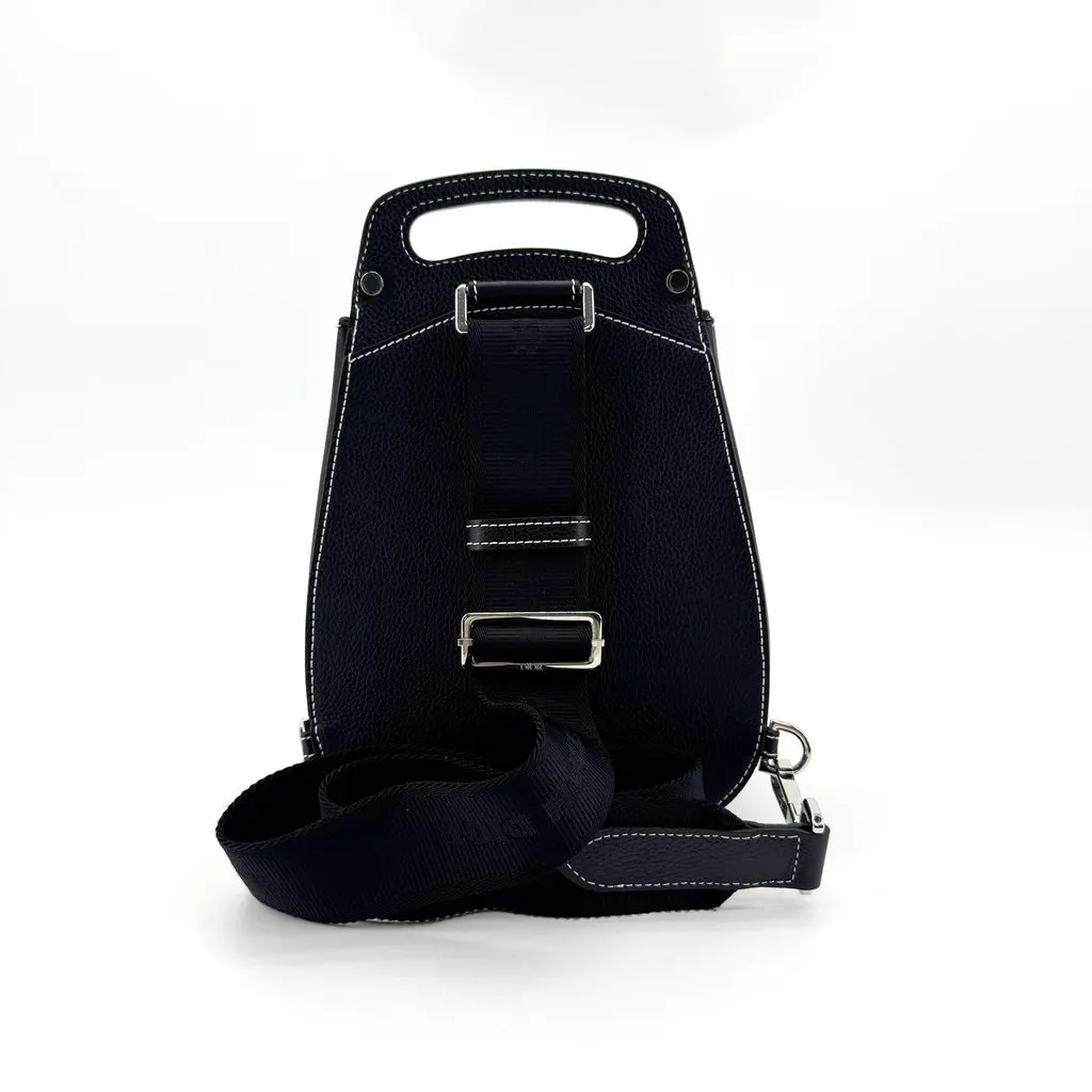 Dior Mini Saddle Backpack Black Grained Calfskin Black Leather Very good - Inside View