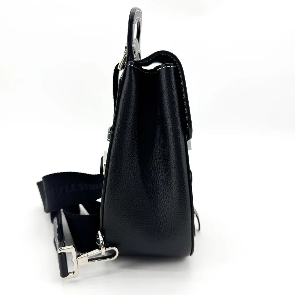 Dior Mini Saddle Backpack Black Grained Calfskin Black Leather Very good - Model View