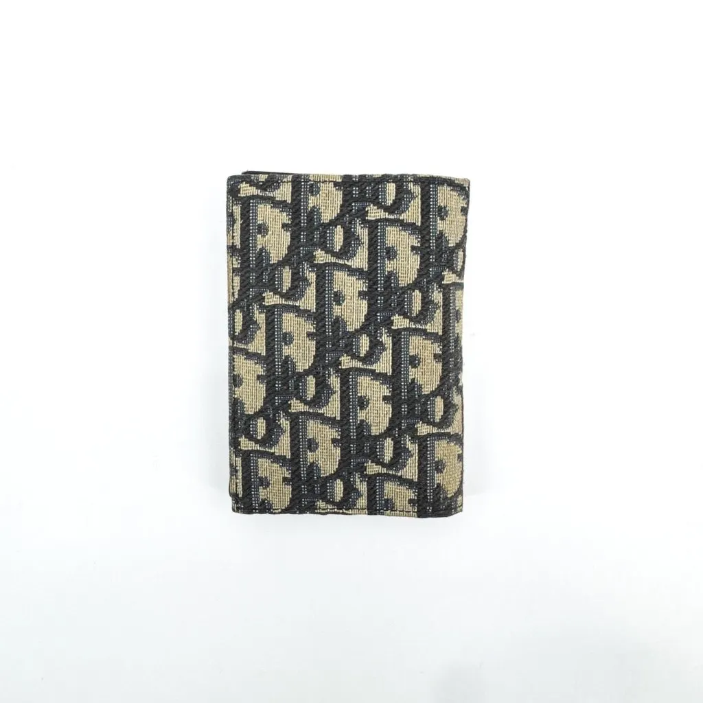 Dior Oblique 2-Fold Card Holder Navy Beige Beige Jacquard Very good - Inside View