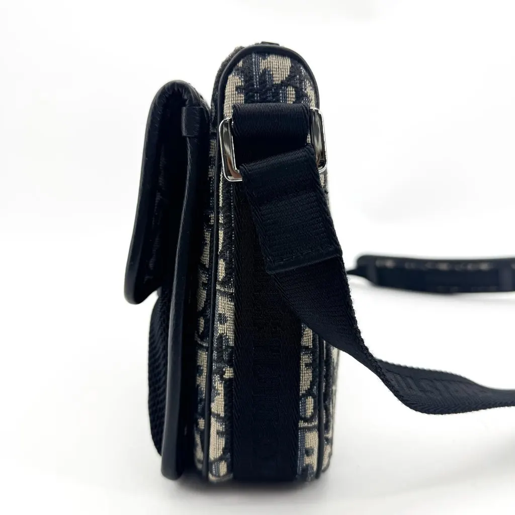 Dior Gallop Messenger Bag Navy Dior Oblique Jacquard Beige Jacquard Very good - Box View