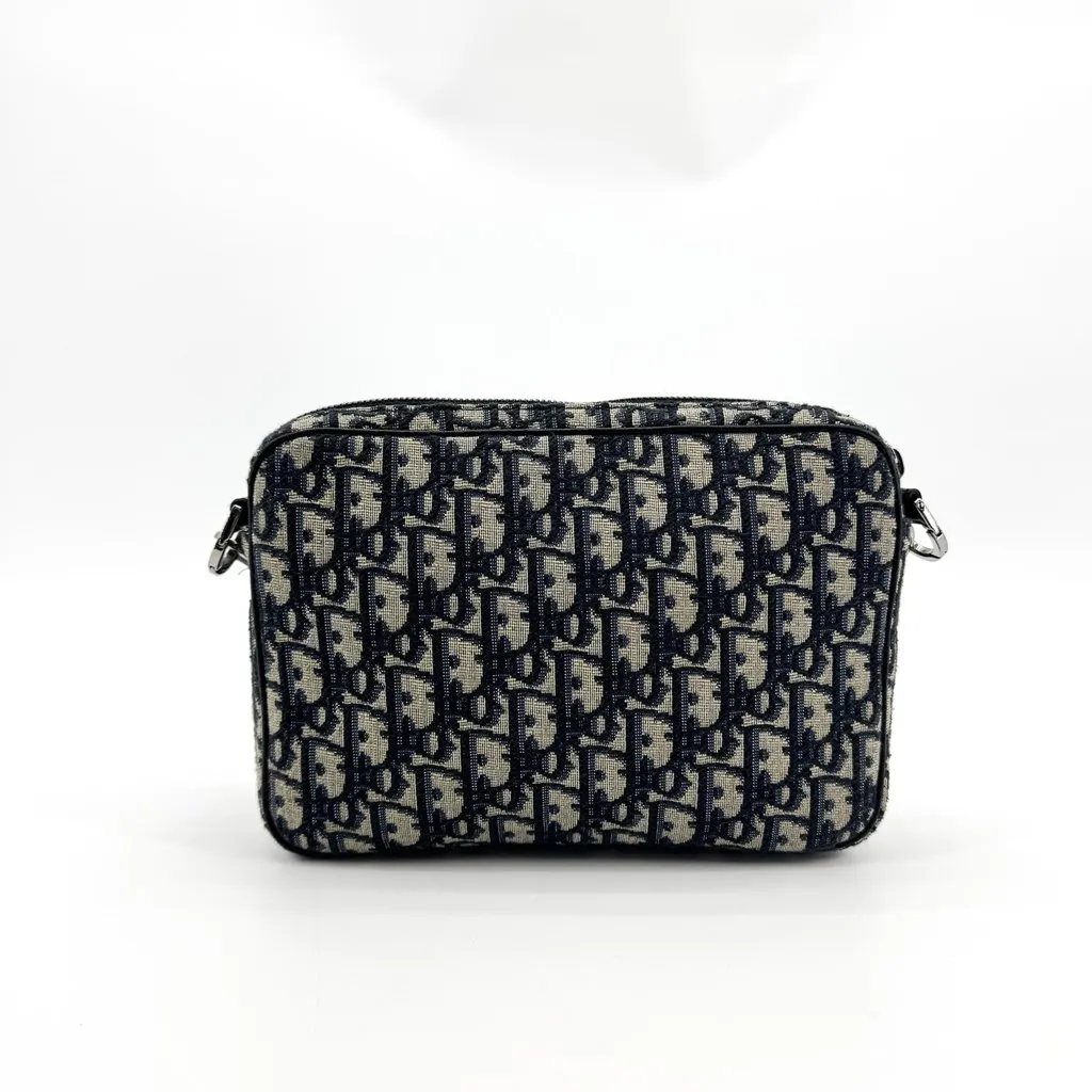 Dior Saddle Pouch Navy Dior Oblique Jacquard Beige Jacquard Very good - Inside View
