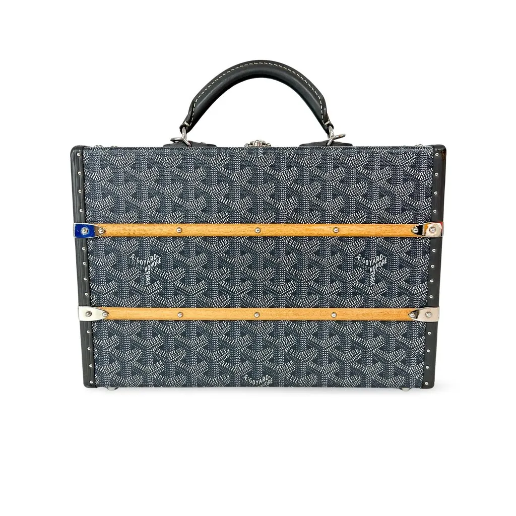 Goyard Diplomat Briefcase Black Black Canvas Good - Front View