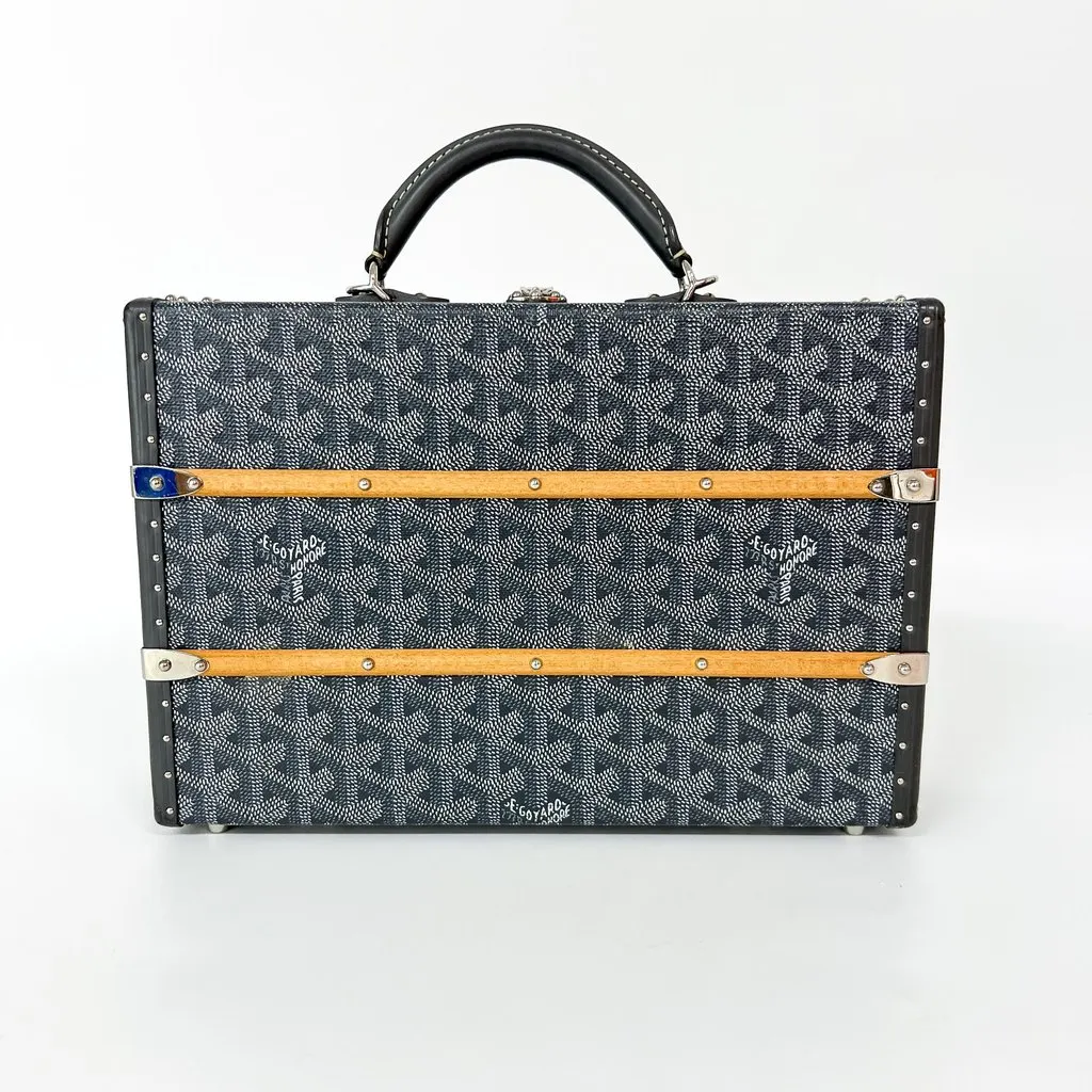 Goyard Diplomat Briefcase Black Black Canvas Good - Back View