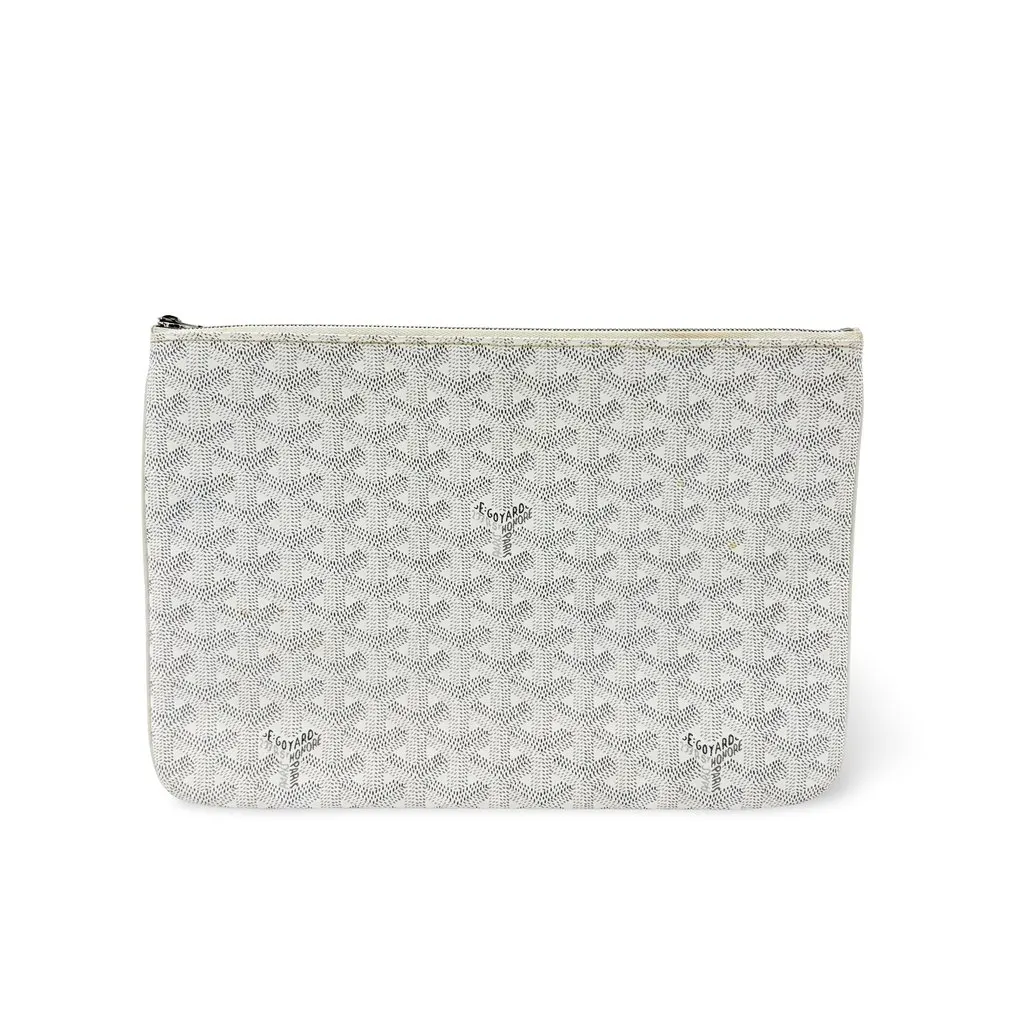Goyard Senna Clutch GM White MultiColor Canvas Good - Front View