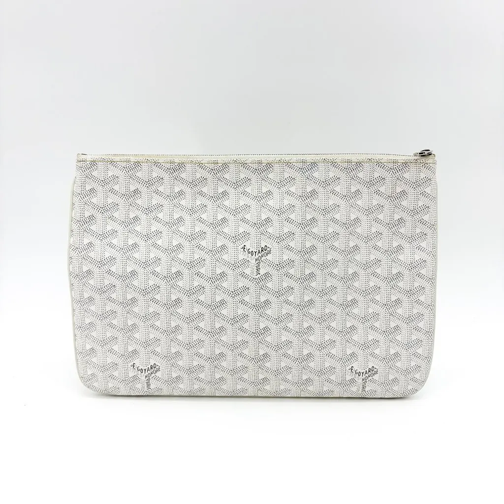 Goyard Senna Clutch GM White MultiColor Canvas Good - Back View