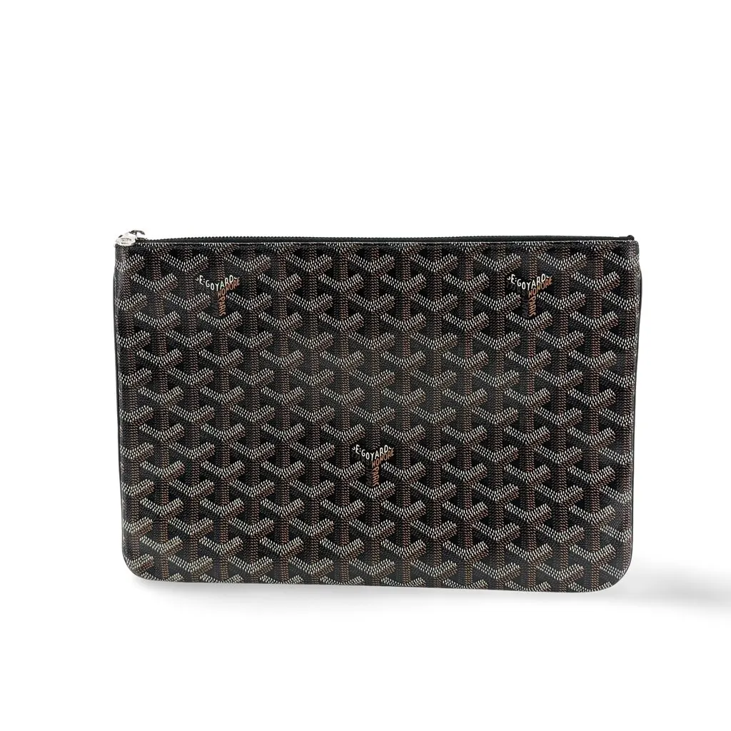 Goyard Sena Clutch MM Black Black Canvas Very good - Front View