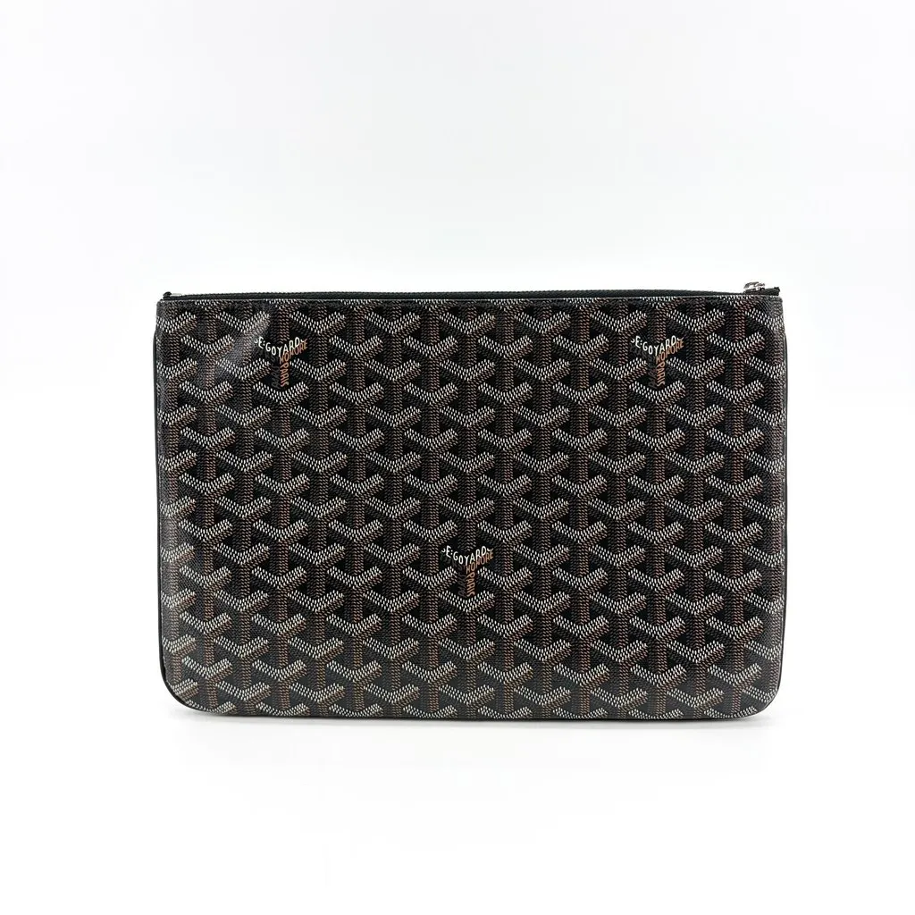 Goyard Sena Clutch MM Black Black Canvas Very good - Back View
