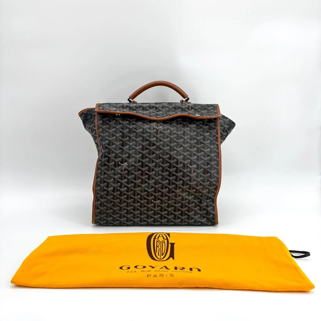 Goyard Saint Leger Backpack Black Brown Black Canvas Good - Back View