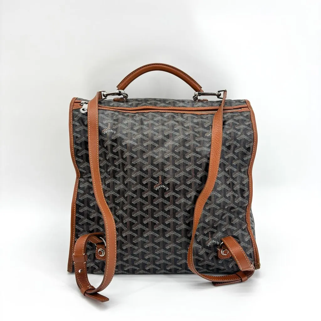 Goyard Saint Leger Backpack Black Brown Black Canvas Good - Inside View
