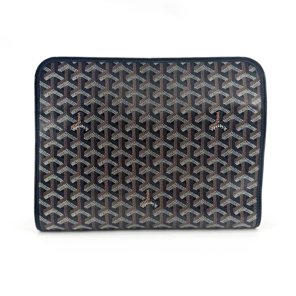 Goyard Jouvence Toiletry Clutch Black Canvas Good - Back View