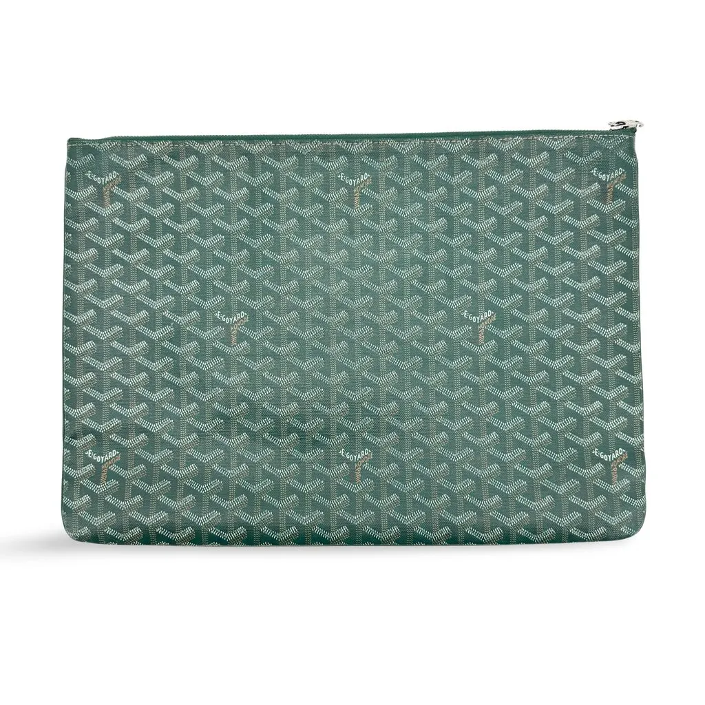 Goyard Senat Clutch GM Green Green Canvas Very good - Front View