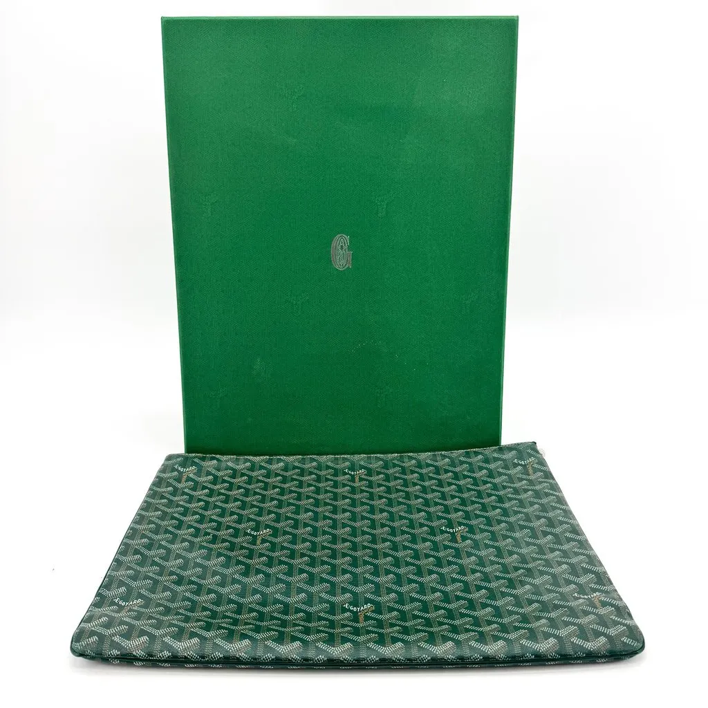 Goyard Senat Clutch GM Green Green Canvas Very good - Back View