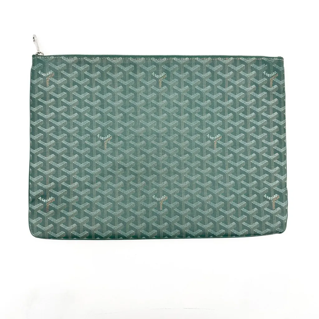 Goyard Senat Clutch GM Green Green Canvas Very good - Inside View
