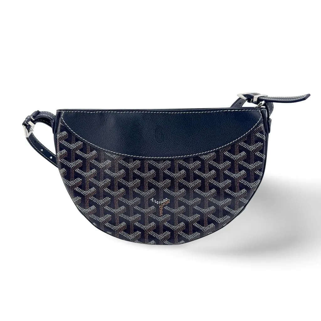 Goyard Saint-Gilles Shoulder Bag Navy Brown Canvas Very good - Front View