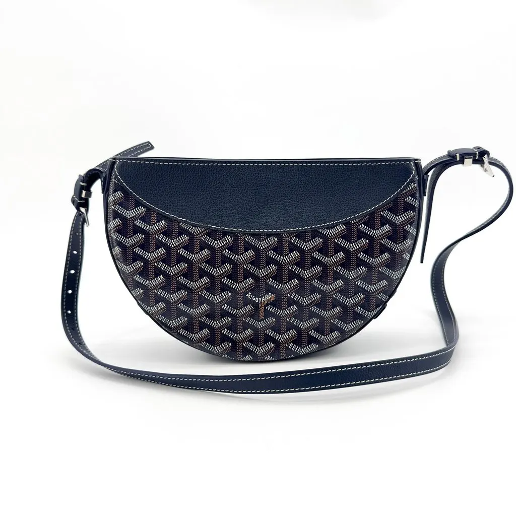 Goyard Saint-Gilles Shoulder Bag Navy Brown Canvas Very good - Inside View