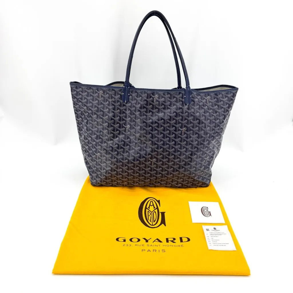 Goyard Saint Louis PM Navy Navy Canvas Very good - Back View
