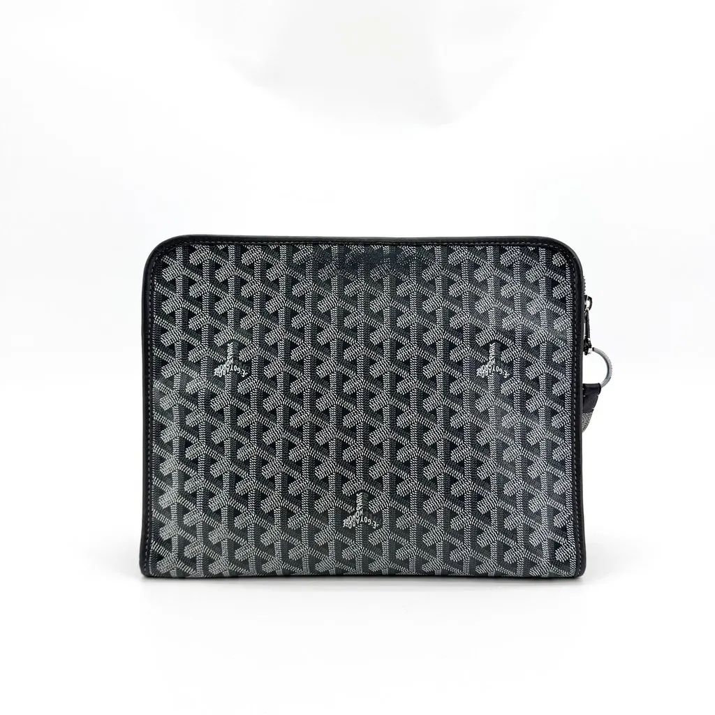 Goyard Jouvence MM Clutch Black Black Canvas Good - Inside View