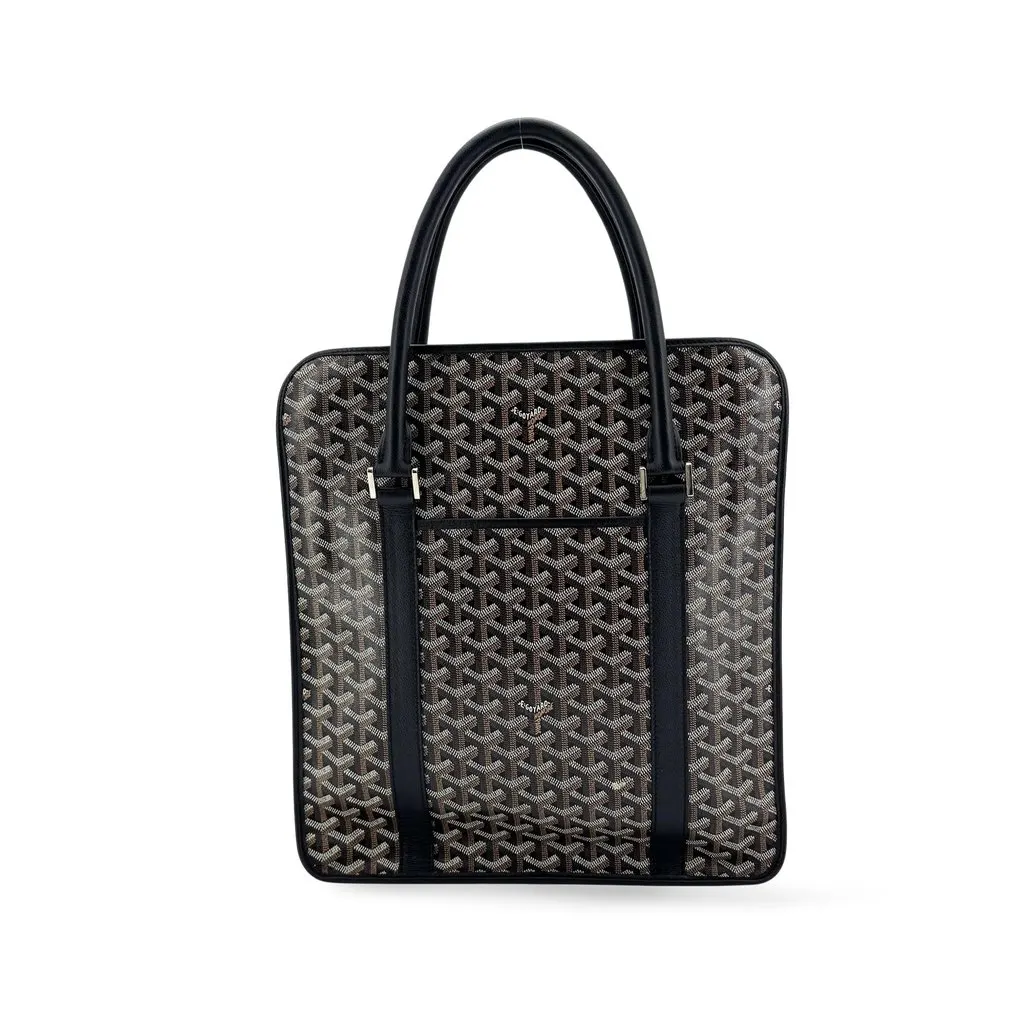 Goyard Ciphre Briefcase Black Black Canvas Good - Front View