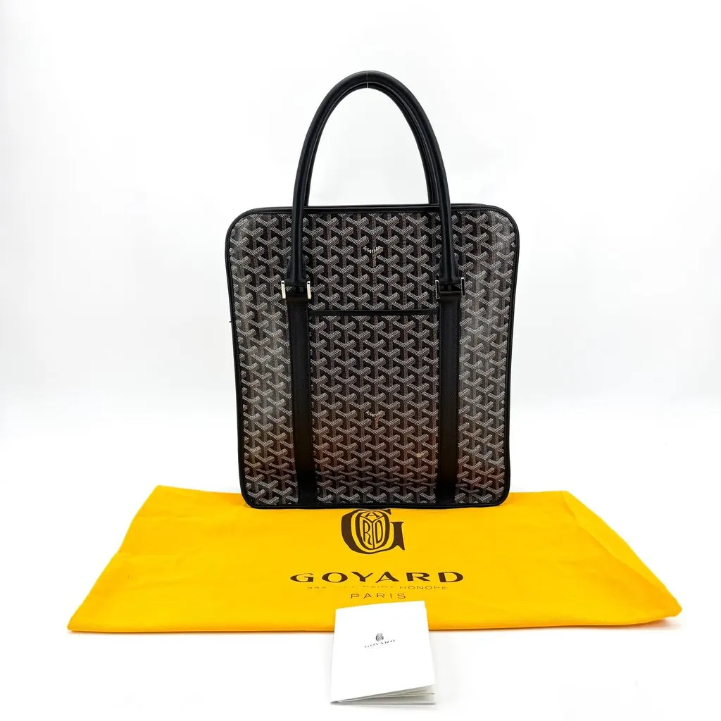 Goyard Ciphre Briefcase Black Black Canvas Good - Back View