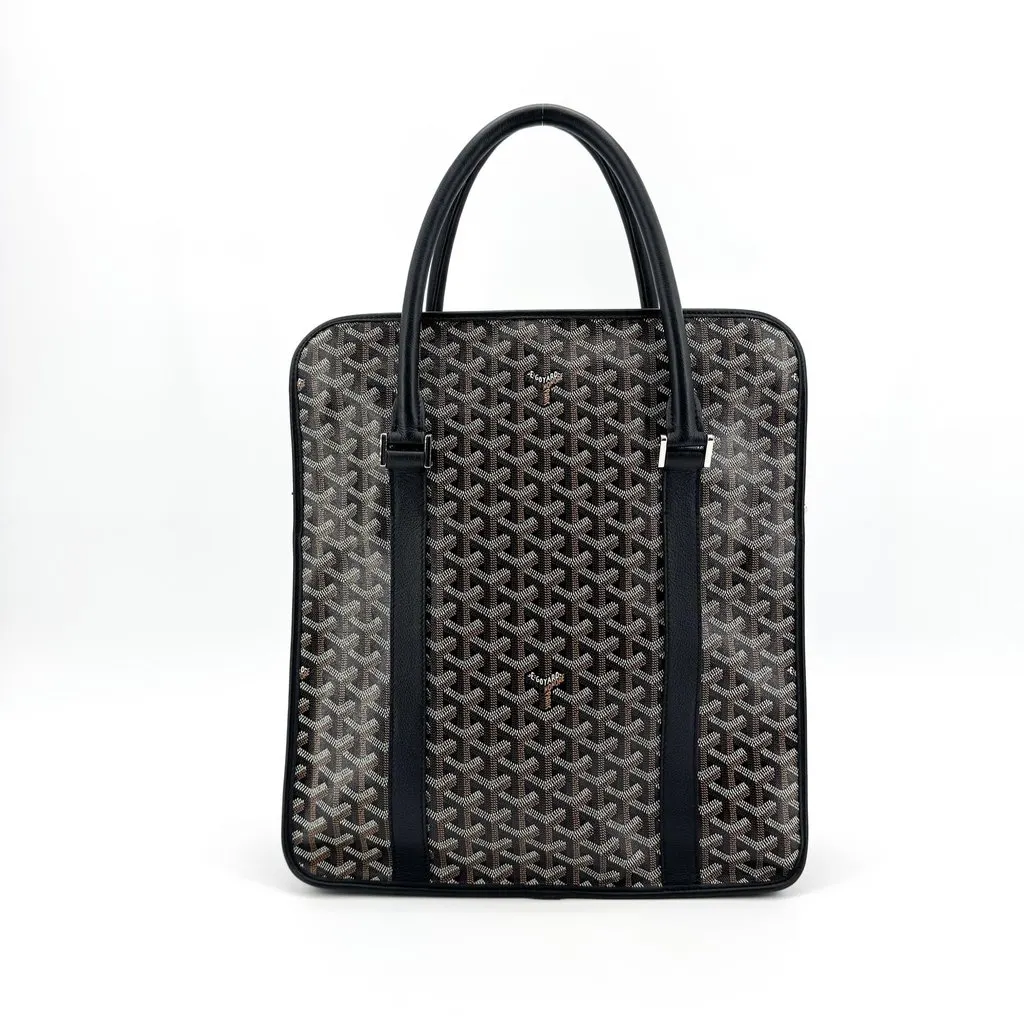 Goyard Ciphre Briefcase Black Black Canvas Good - Inside View