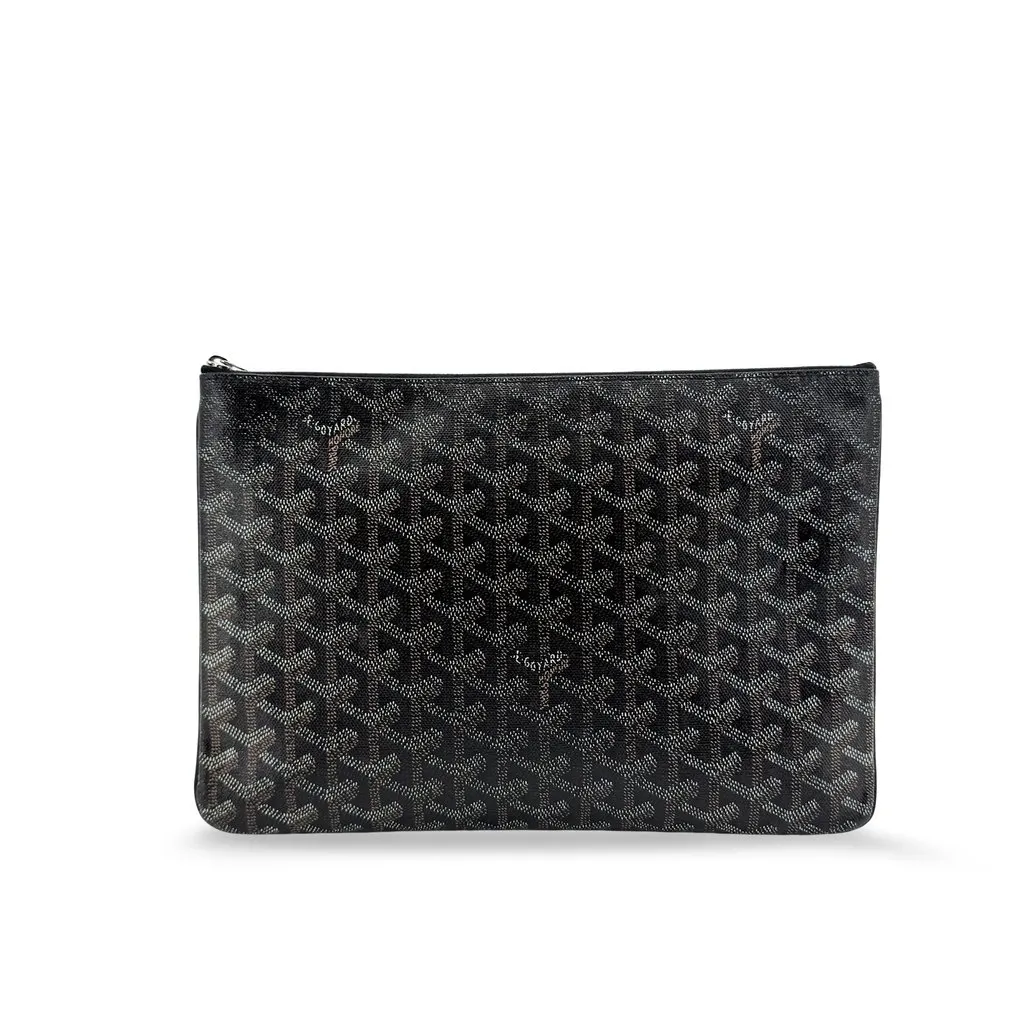 Goyard Senat MM Clutch Black Black Canvas Very good - Front View