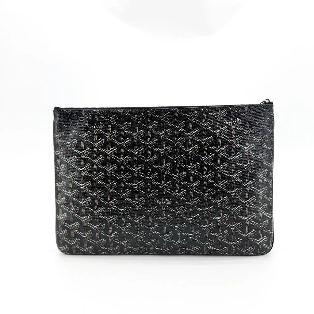 Goyard Senat MM Clutch Black Black Canvas Very good - Back View