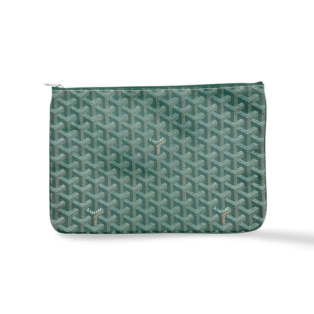 Goyard Senat Clutch MM Green Green Canvas Good - Front View