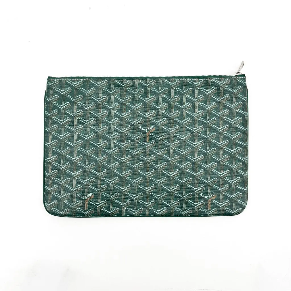 Goyard Senat Clutch MM Green Green Canvas Good - Back View