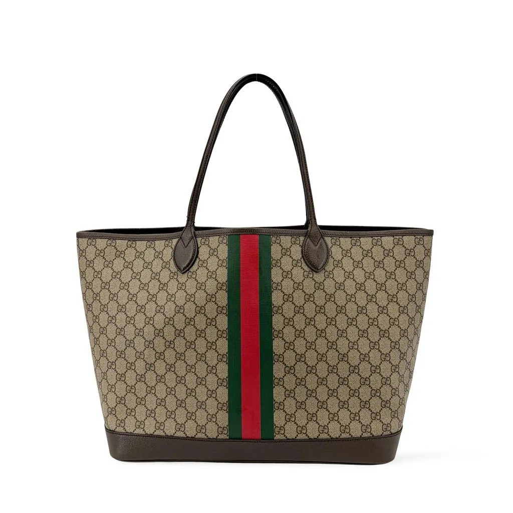 Gucci Ophidia GG Medium Tote Bag Brown Beige Canvas Very good - Front View