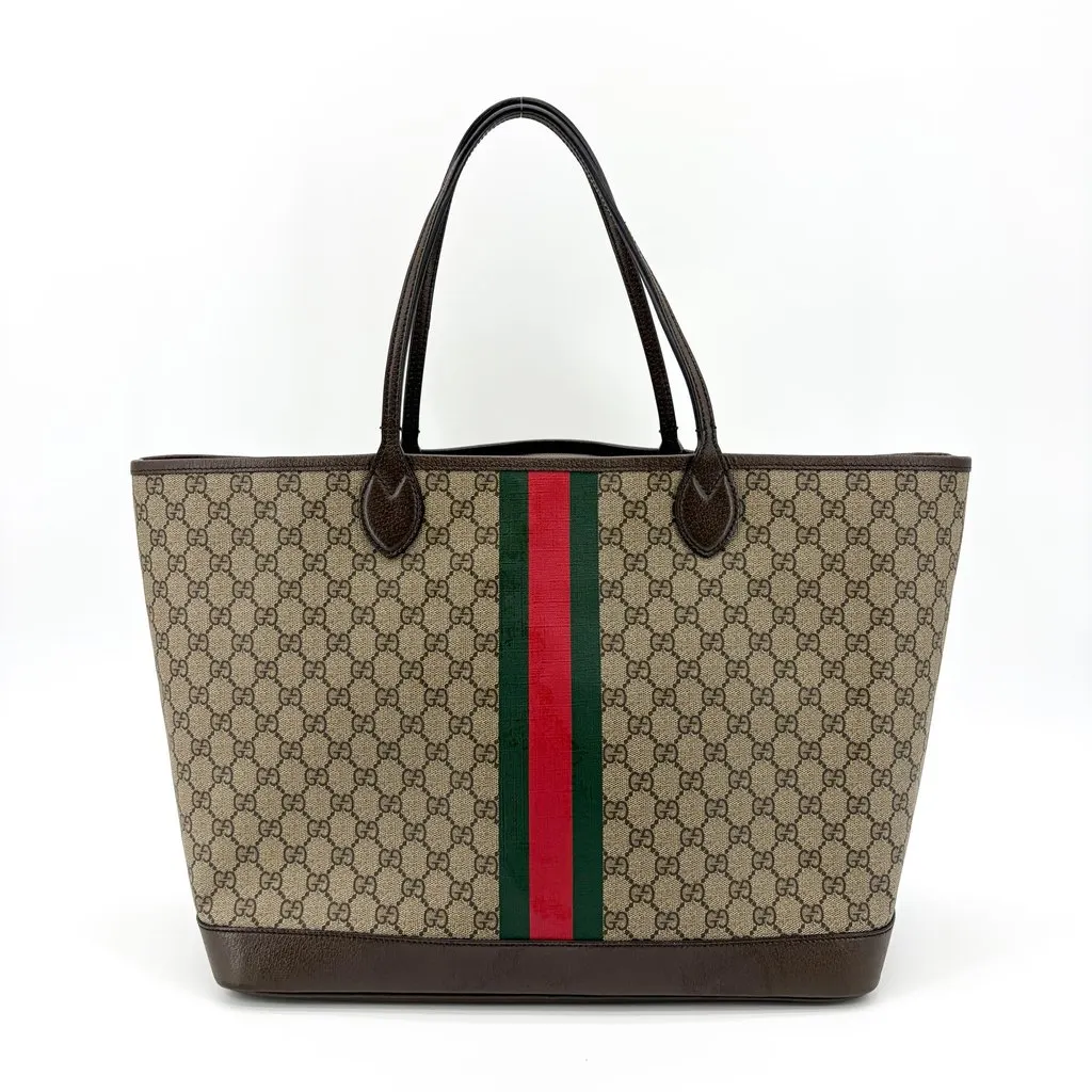 Gucci Ophidia GG Medium Tote Bag Brown Beige Canvas Very good - Back View