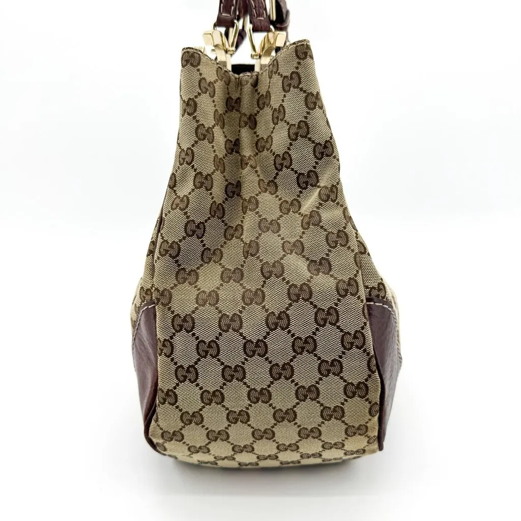 Gucci GG Canvas Charlotte Shoulder Bag Brown Beige Canvas Good - Inside View