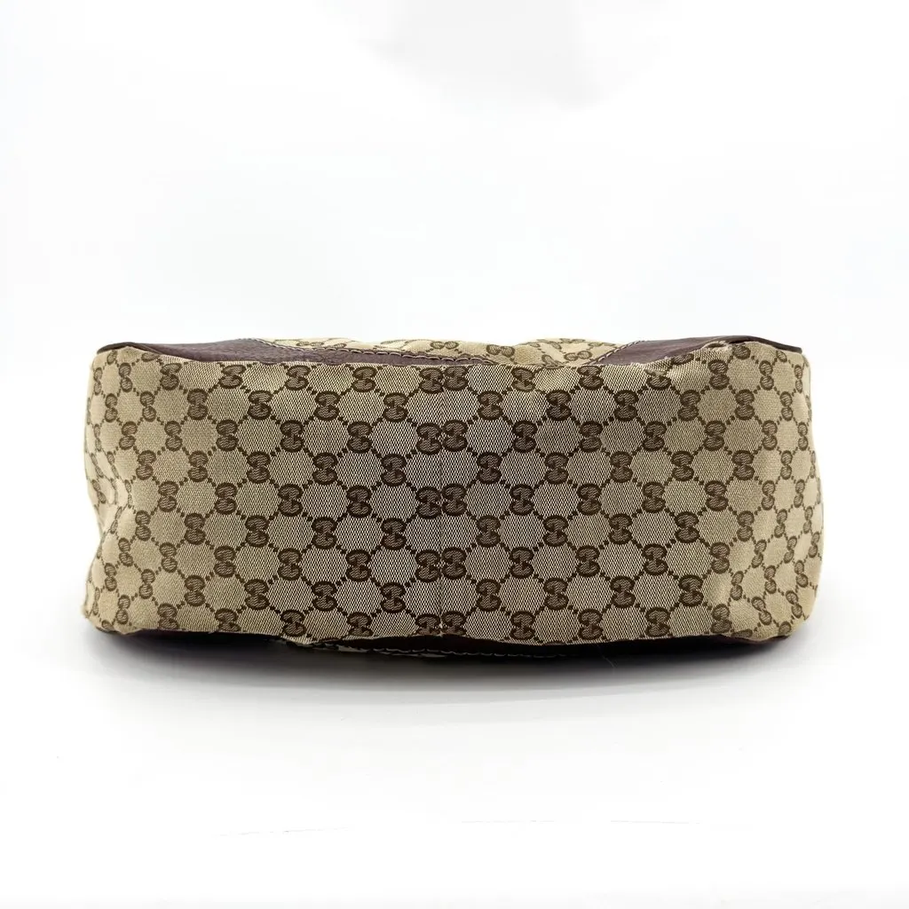 Gucci GG Canvas Charlotte Shoulder Bag Brown Beige Canvas Good - Box View