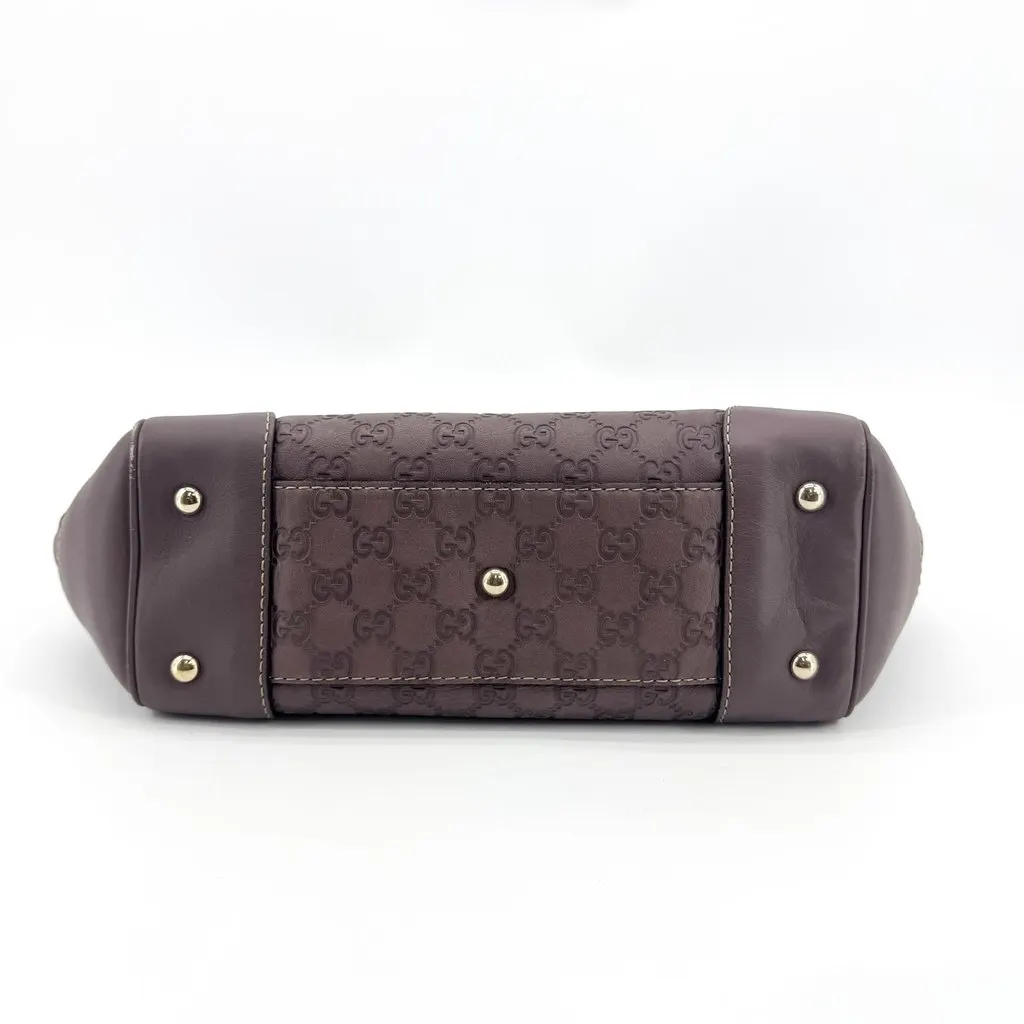 Gucci Guccissima Mayfair Bow Tote Bag Purple Brown Brown Leather Good - Box View