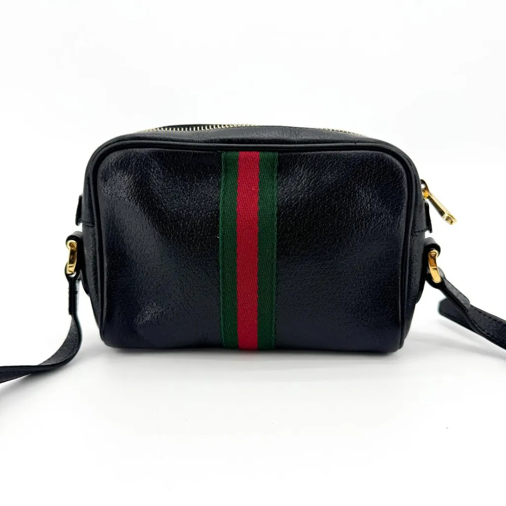 Gucci Ophidia Mini Shoulder Bag Black Black Leather Good - Back View