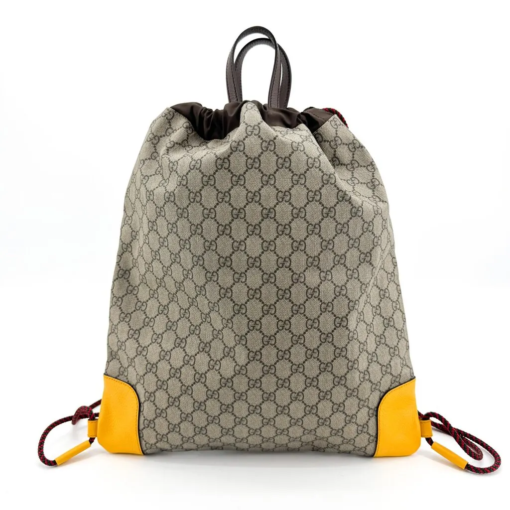 Gucci Neo Vintage GG Supreme Drawstring Backpack Beige Canvas Very good - Inside View