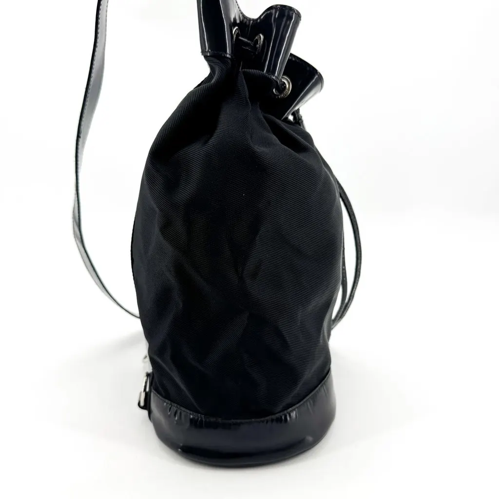 Gucci Bamboo Nylon Mini Backpack Black Black Polyamide Good - Inside View