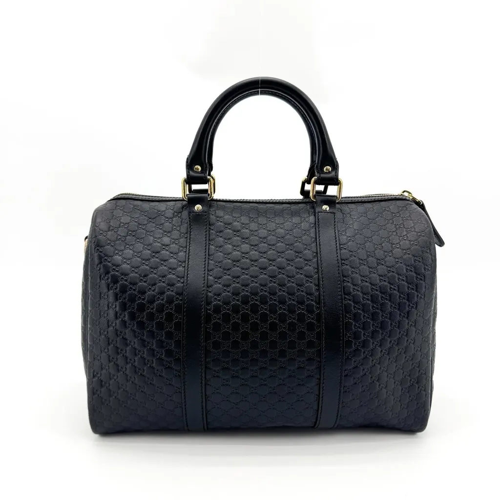 Gucci Microguccissima Medium Boston Bag Black Black Leather Very good - Inside View