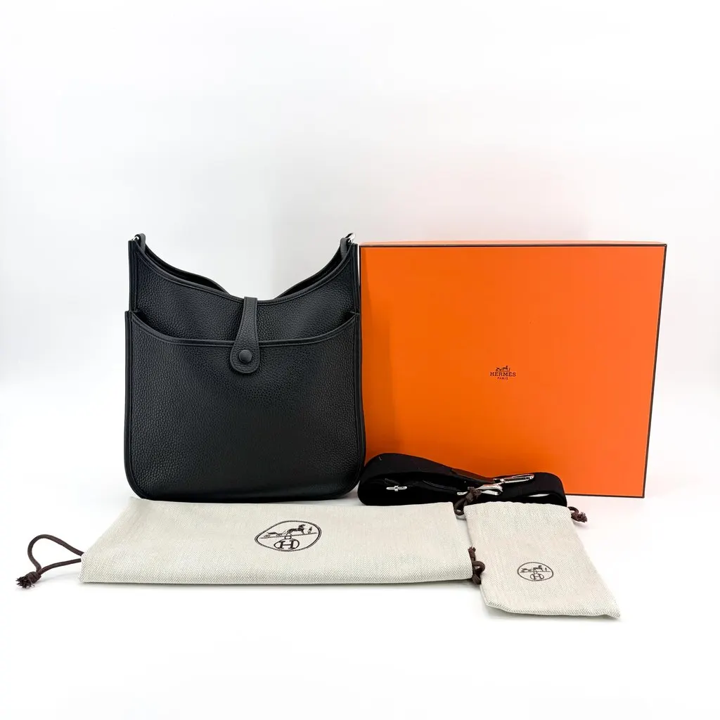 Hermès Evelyn 16 TPM So Black Clemence Black MultiColor Leather Very good - Back View