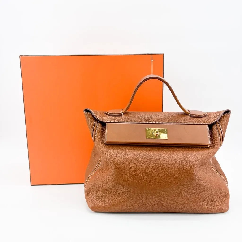 Hermès 24/24 35 Gold Gold Plated Brown Leather Very good - Back View